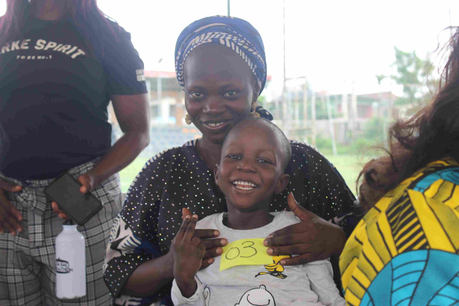 Child smiling and learning
